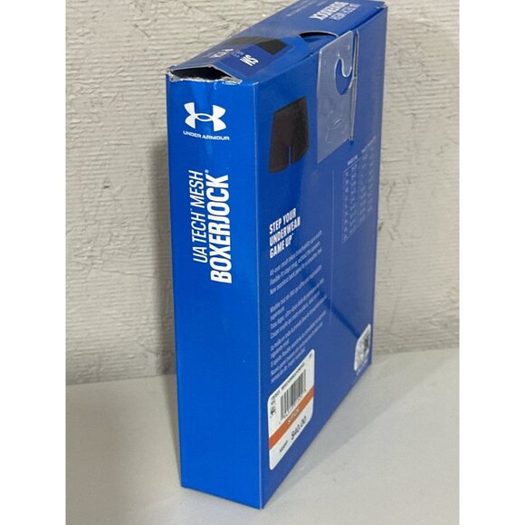 UA Tech Mesh Boxerjock 2-Pack 6" Black Breathable Anti-Odor Lightweight Mens Com - Picture 2 of 3